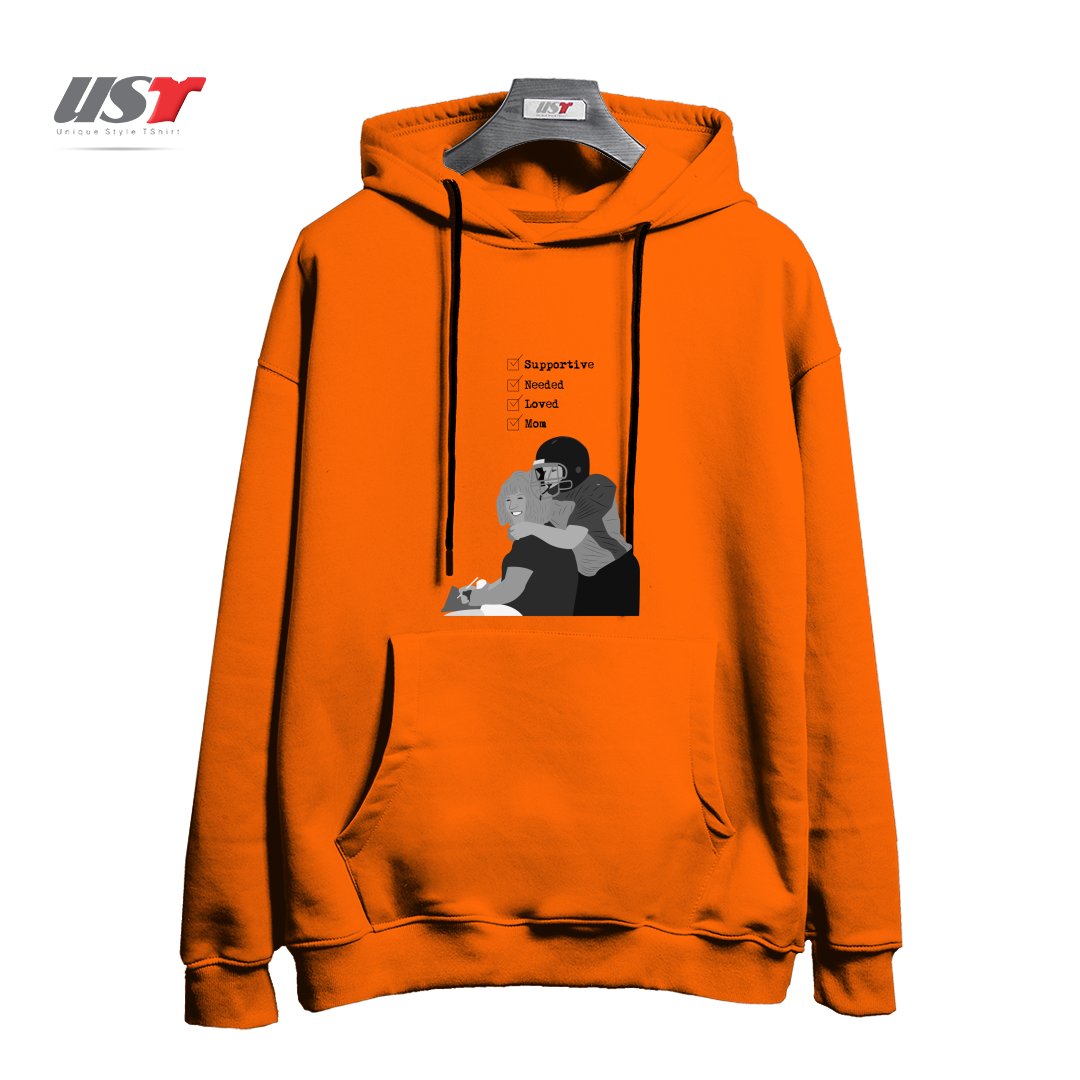 طرح MOM هودی اورسایزرنگ نارنجی