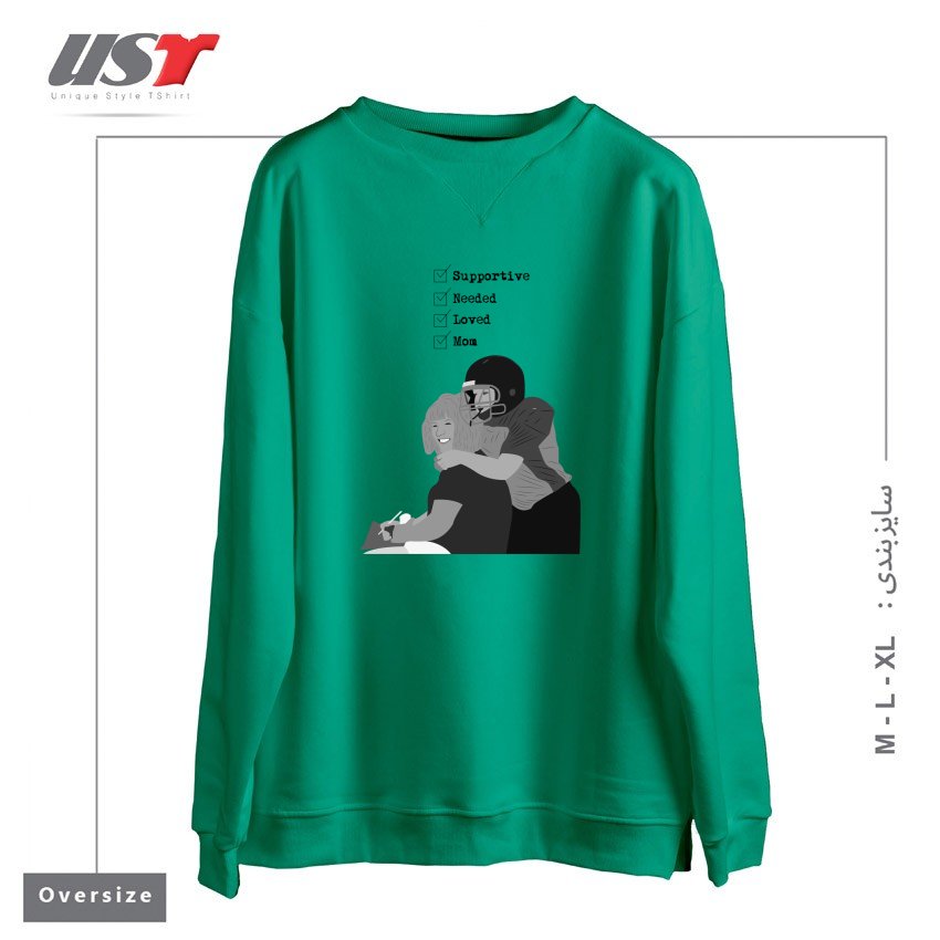 طرح MOM سوییشرت اورسایزرنگ سبز سدری