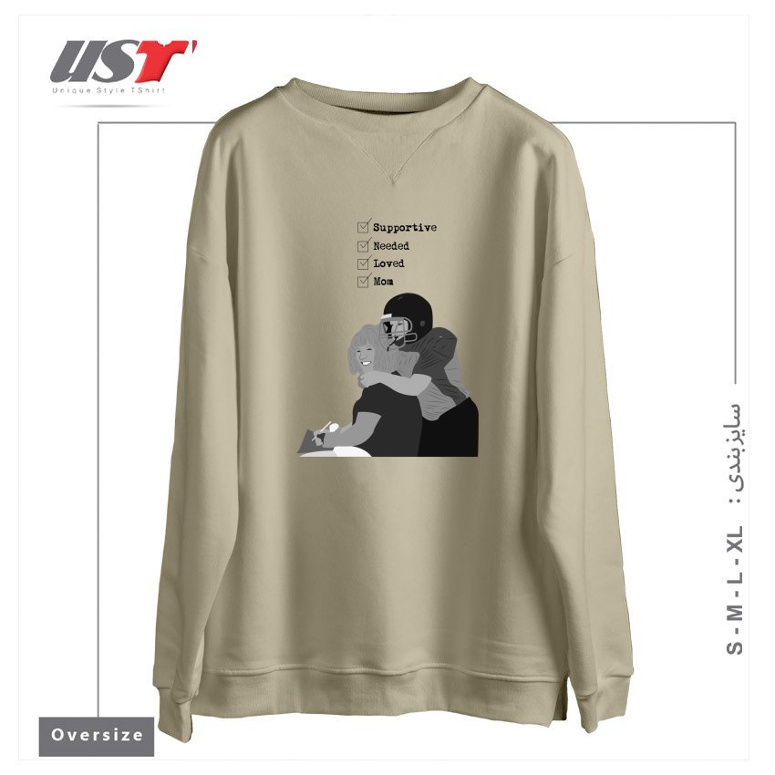 طرح MOM سوییشرت اورسایزرنگ نخودی