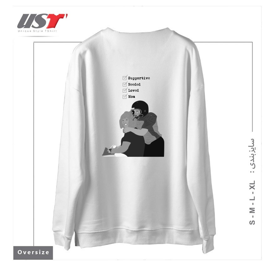 طرح MOM سوییشرت اورسایزرنگ سفید