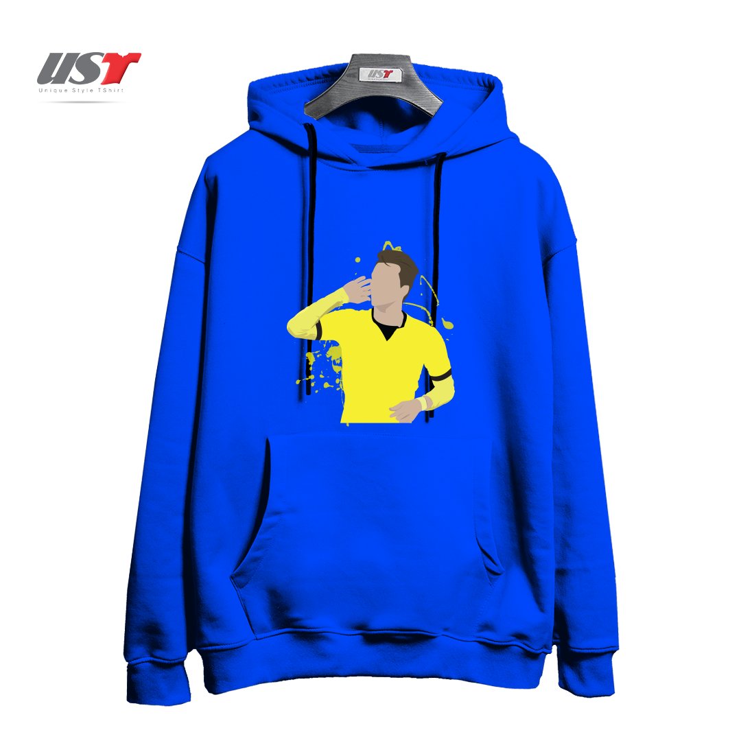 طرح MARCO REUS هودی اورسایزرنگ آبی شالی