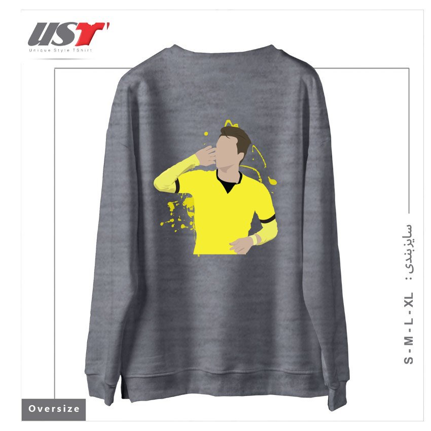 طرح MARCO REUS سوییشرت اورسایزرنگ طوسی ملانژ