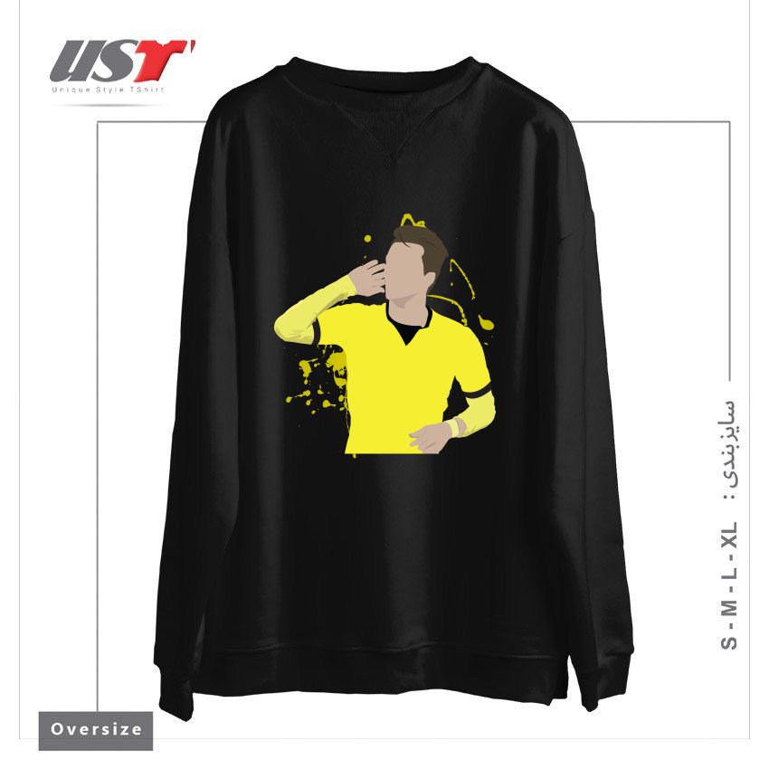 طرح MARCO REUS سوییشرت اورسایزرنگ مشکی