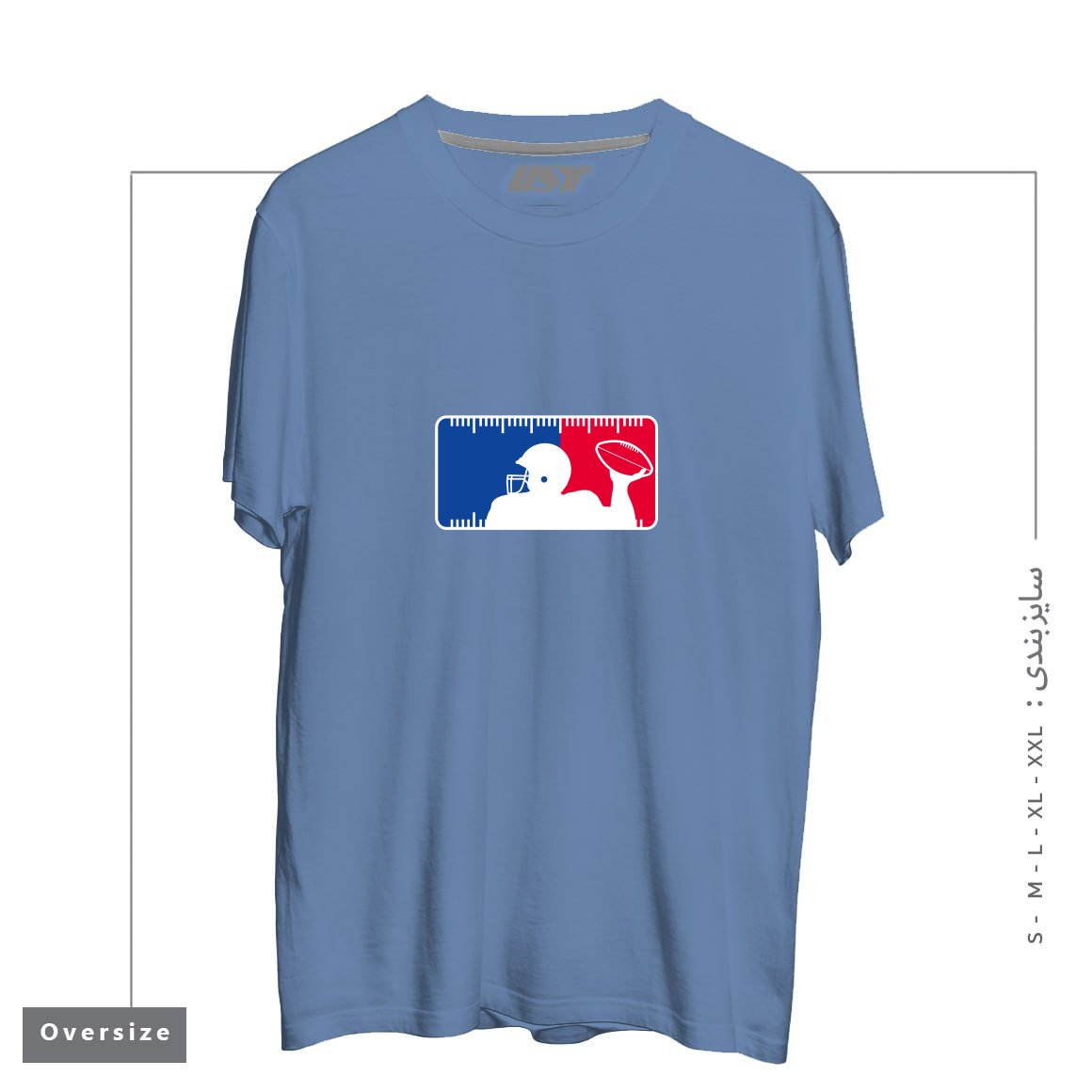 طرح MAJOR LEAGUE FOOTBALL تیشرت اورسایزرنگ آبی نفتی