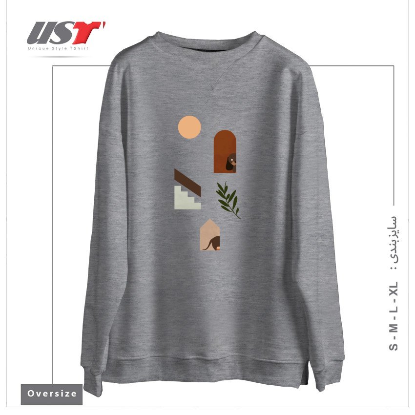 سوییشرت اورسایز طرح HIDE AND SEEK DACHSHUND