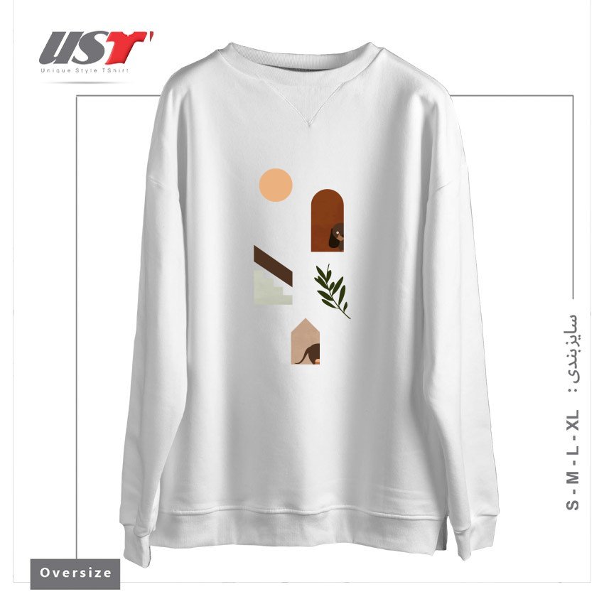 سوییشرت اورسایز طرح HIDE AND SEEK DACHSHUND