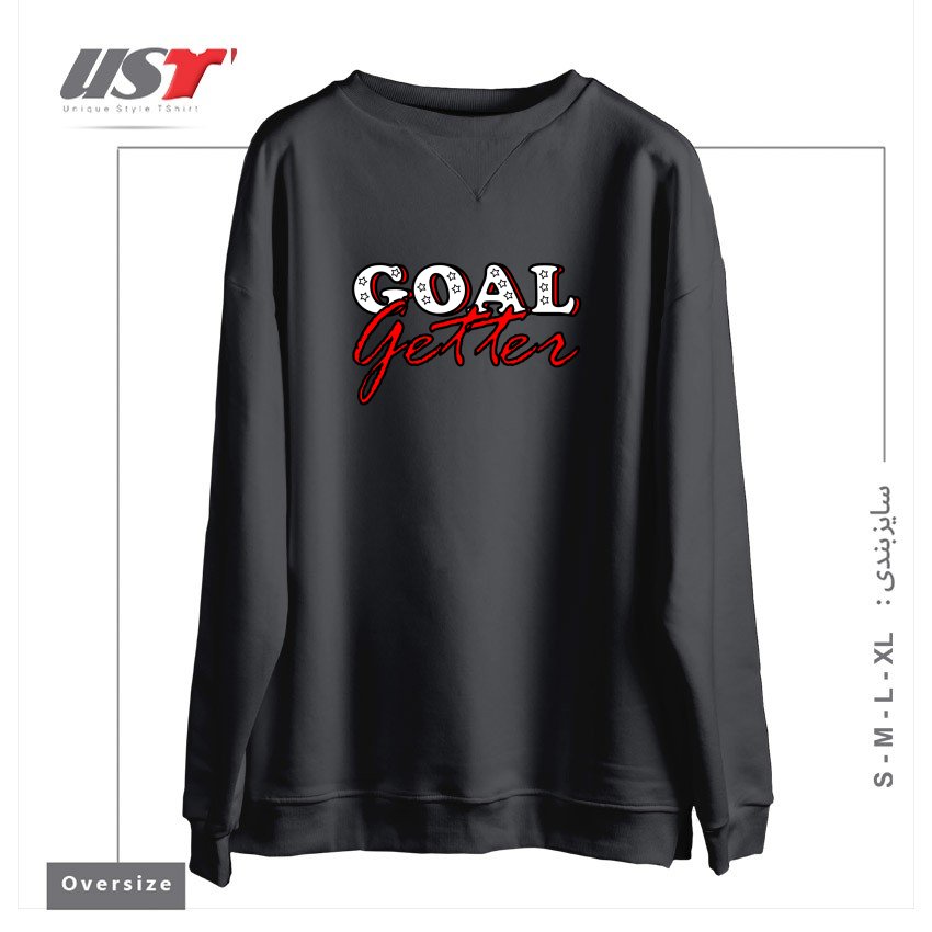 طرح GOAL GETTER FOR MEN AND WOMEN سوییشرت اورسایزرنگ دودی