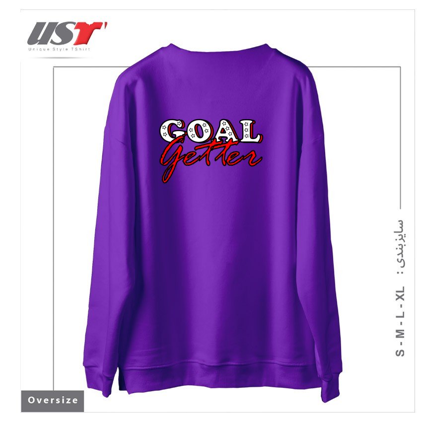 طرح GOAL GETTER FOR MEN AND WOMEN سوییشرت اورسایزرنگ بنفش
