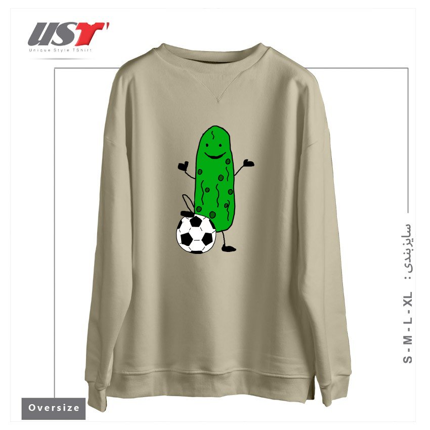 سوییشرت اورسایز طرح FUNNY DILL PICKLE PLAYING SOCCER SPORTS CARTOON