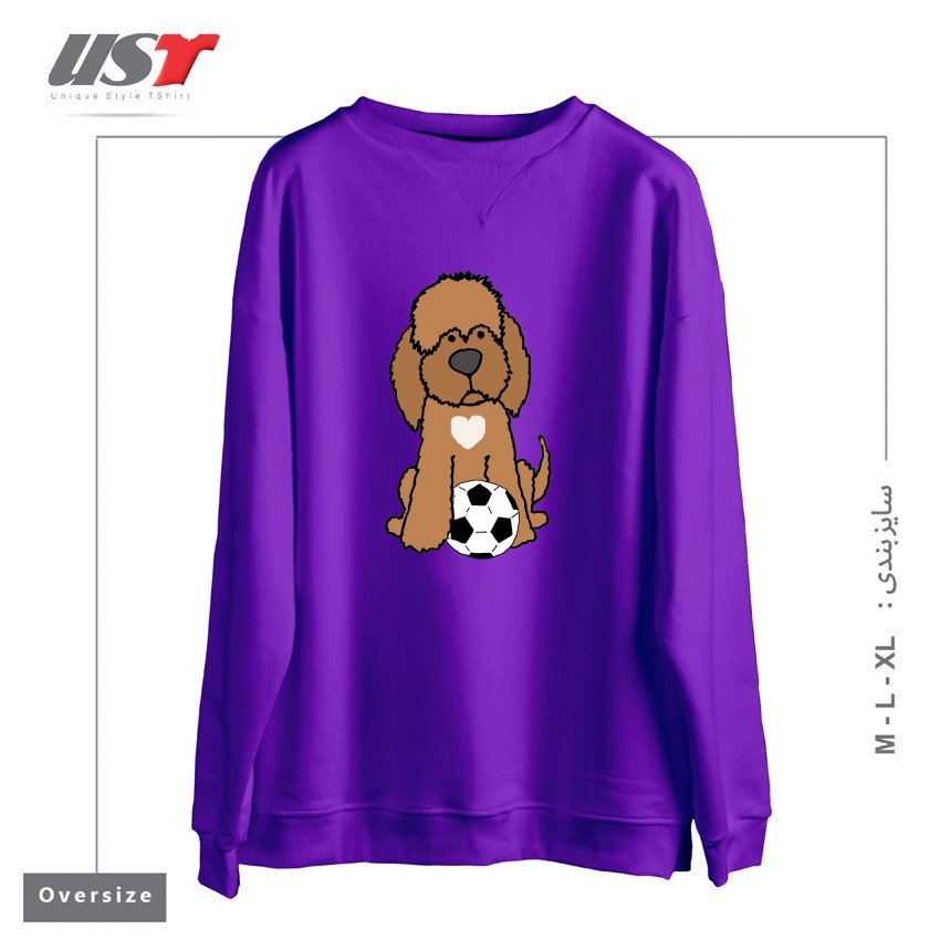 سوییشرت اورسایز طرح FUNNY CHOCOLATE LABRADOODLE DOG PLAYING SOCCER