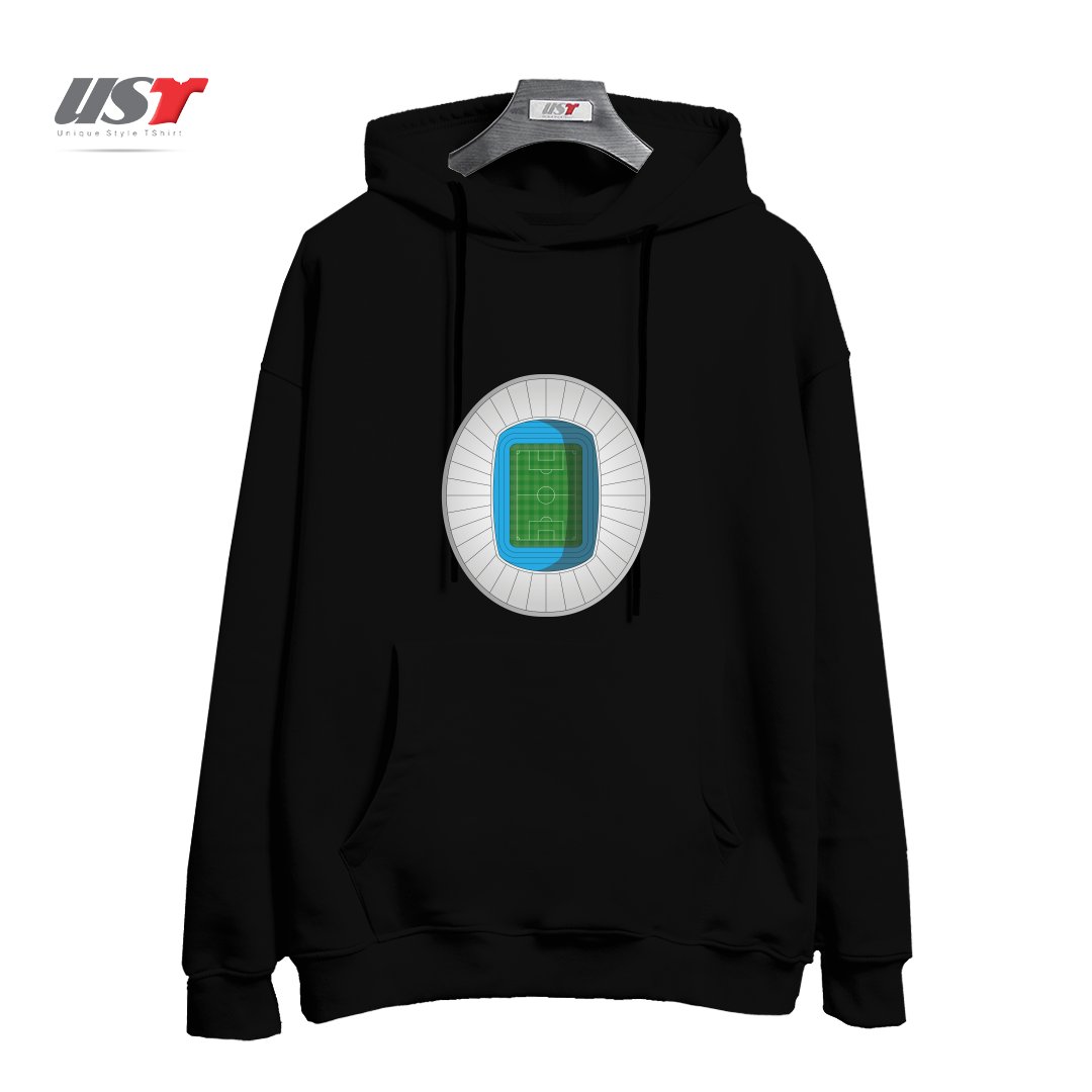 طرح FOOTBALL STADIUM هودی اورسایزرنگ مشکی