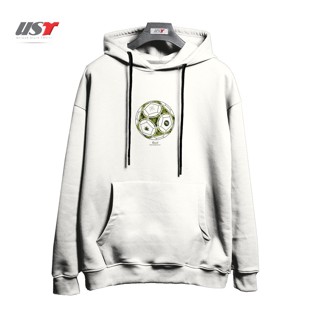 طرح FOOTBALL LOVERS هودی اورسایزرنگ سفید