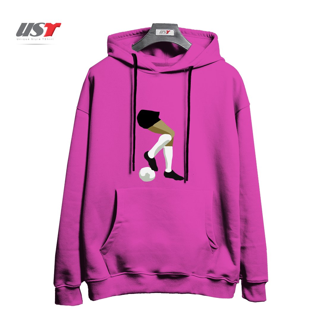 طرح FOOTBALL DRAG BACK هودی اورسایزرنگ صورتی