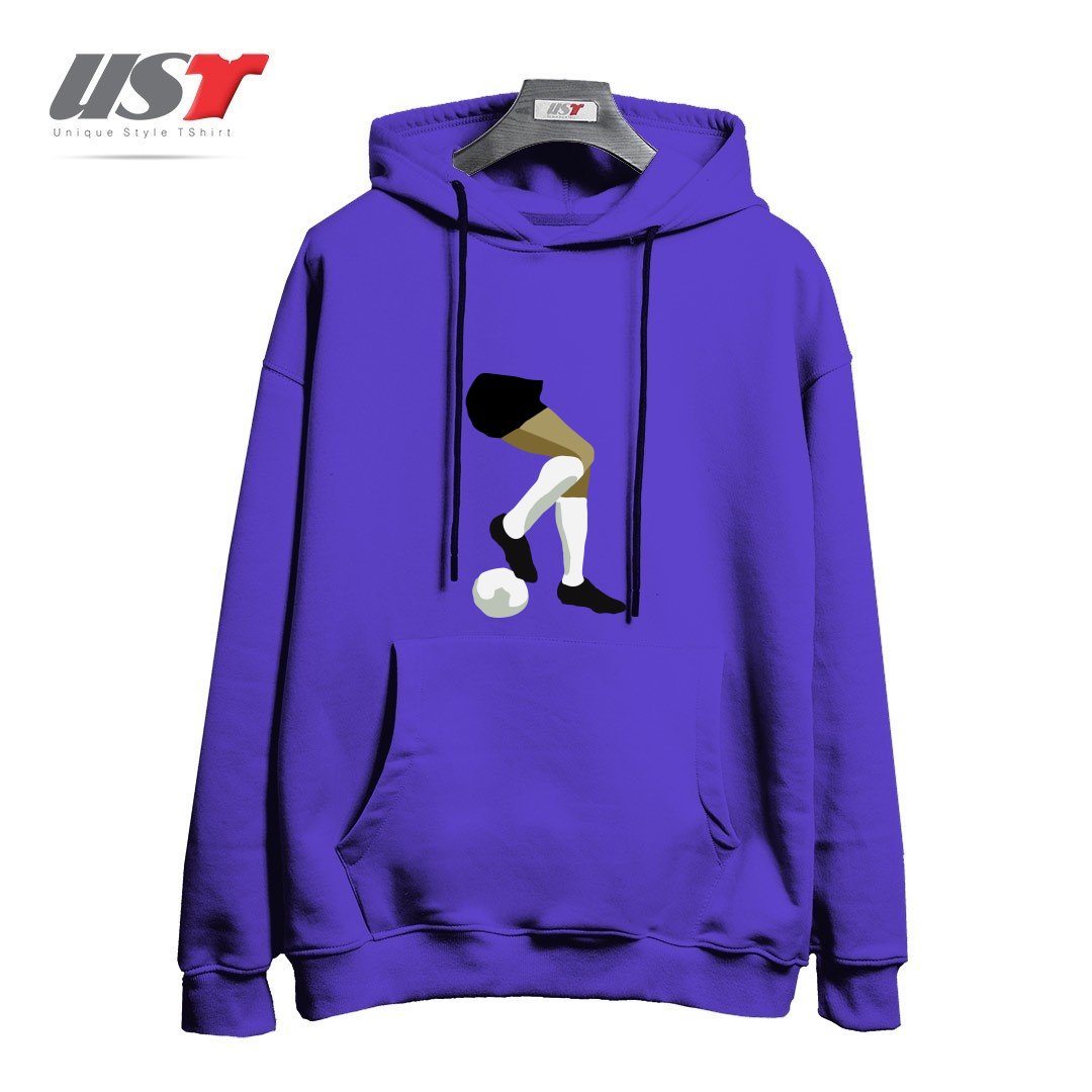 طرح FOOTBALL DRAG BACK هودی اورسایزرنگ بنفش