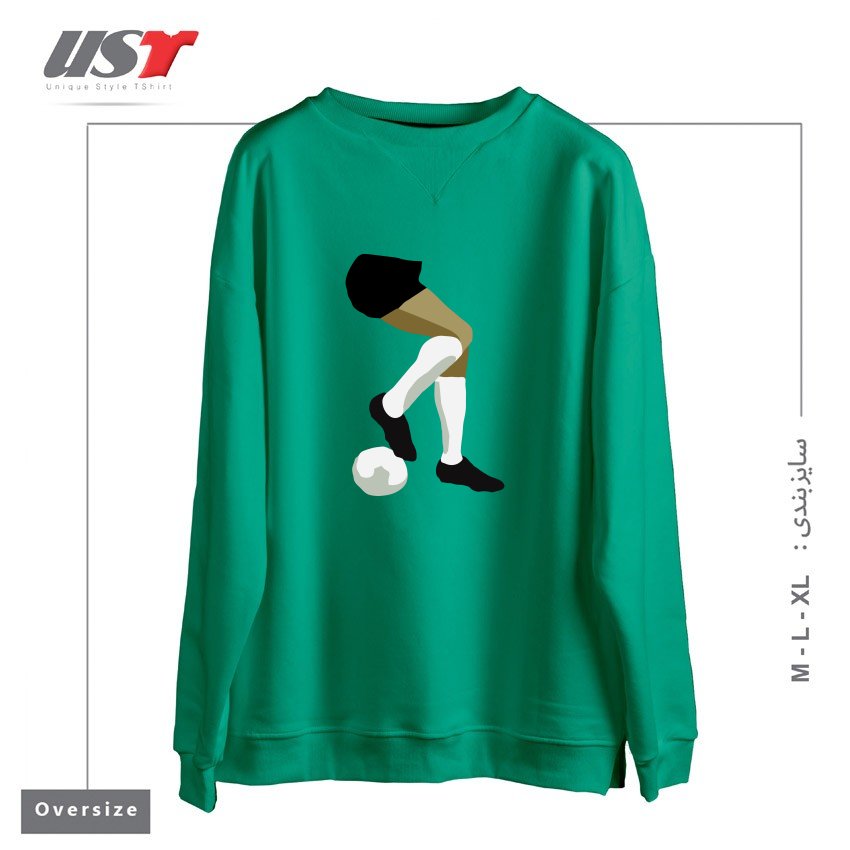 سوییشرت اورسایز طرح FOOTBALL DRAG BACK