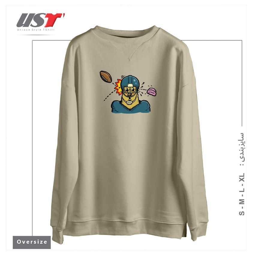 سوییشرت اورسایز طرح CONCUSSION PROTOCOL