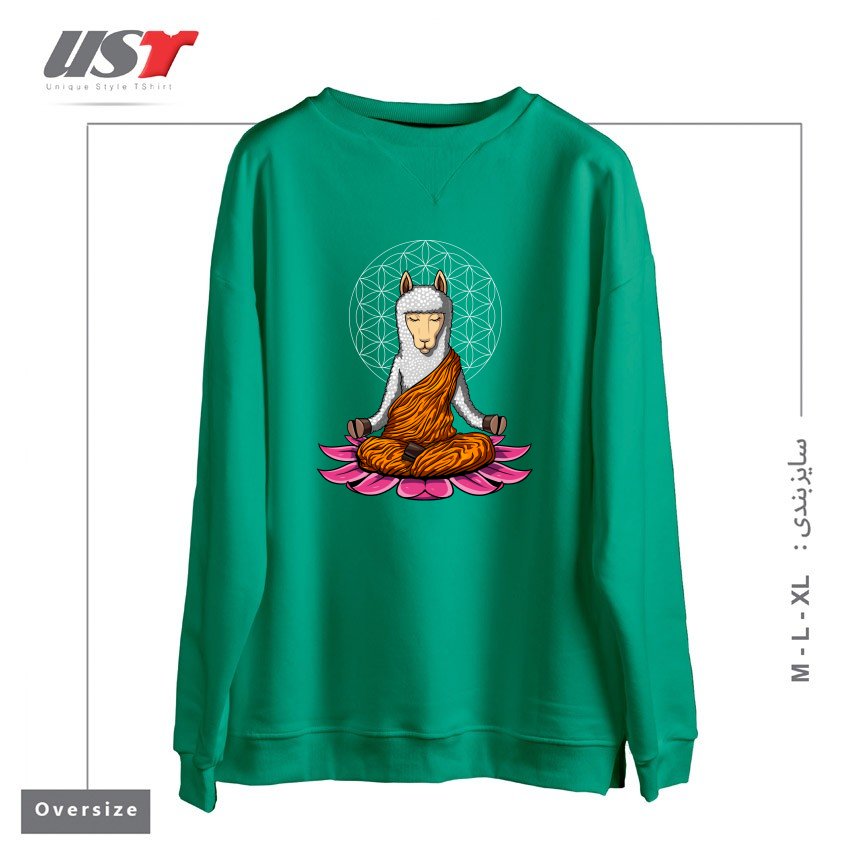 سوییشرت اورسایز طرح LLAMA BUDDHA