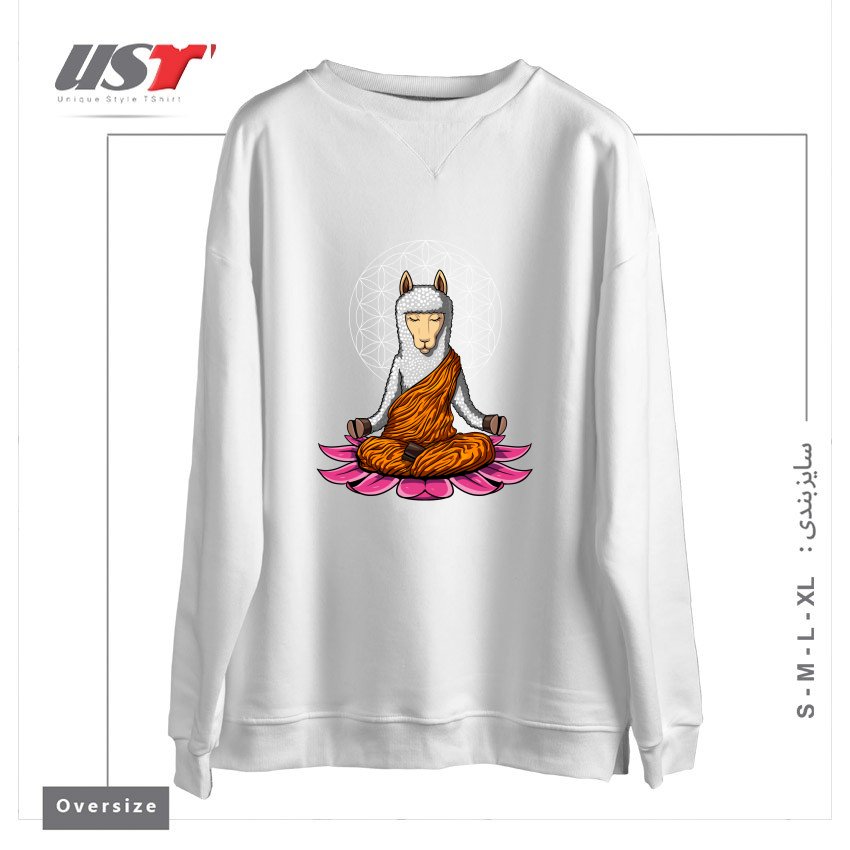سوییشرت اورسایز طرح LLAMA BUDDHA