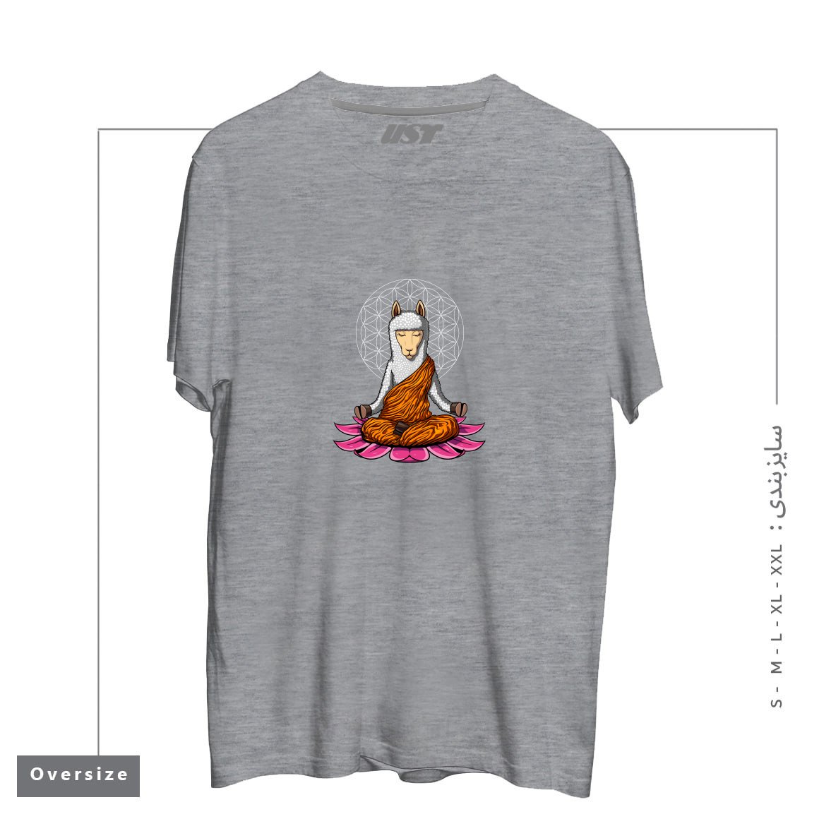 تیشرت اورسایز طرح LLAMA BUDDHA