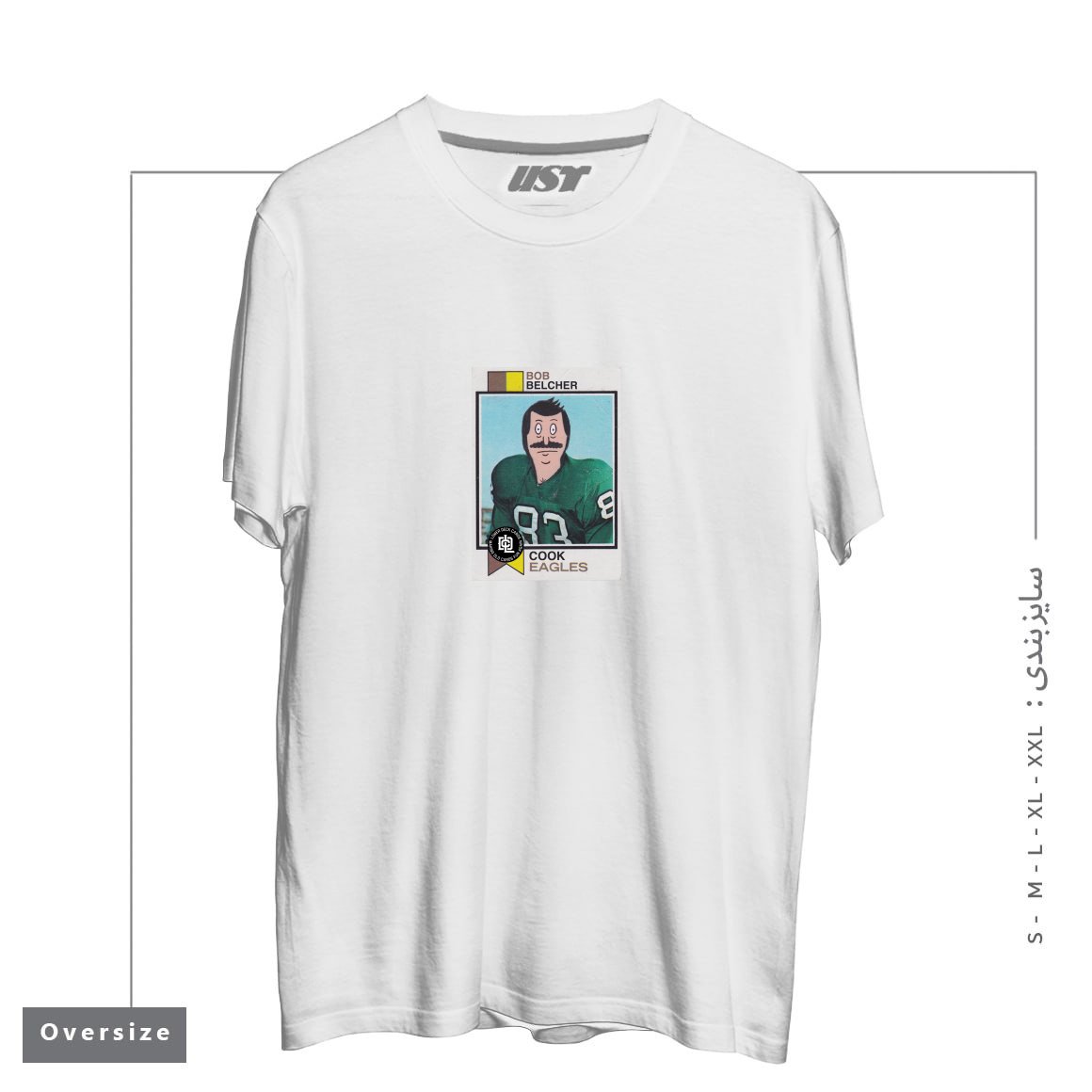 طرح BOB BELCHER تیشرت اورسایزرنگ سفید