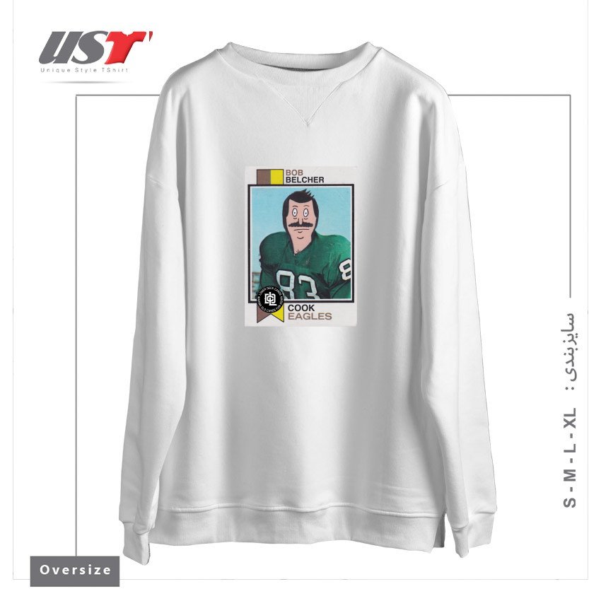 طرح BOB BELCHER سوییشرت اورسایزرنگ سفید