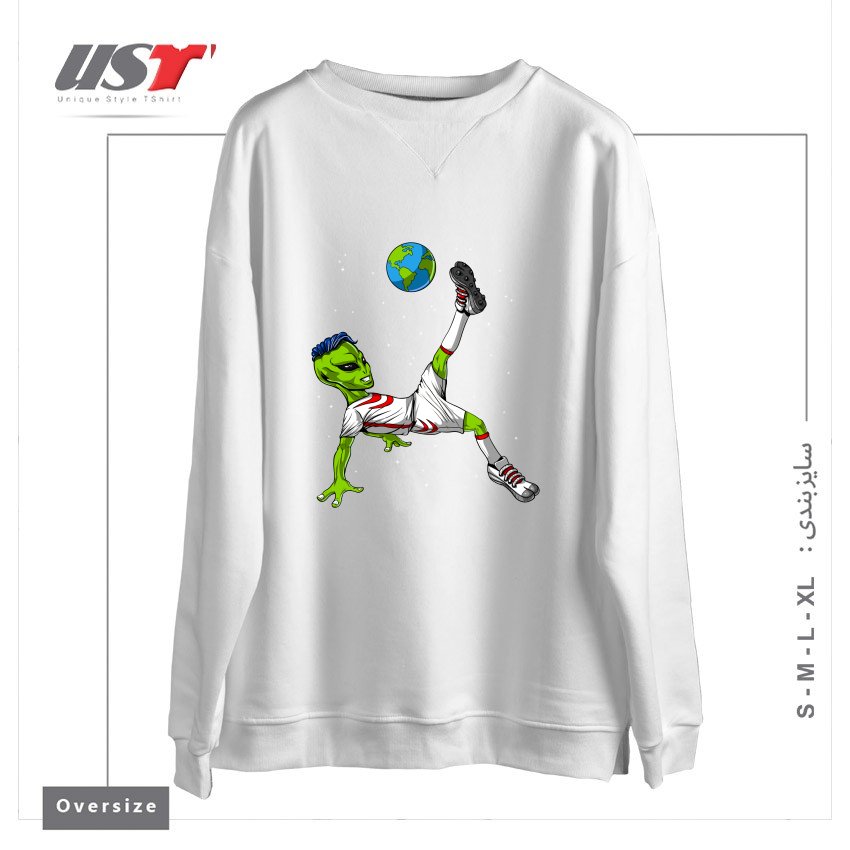 سوییشرت اورسایز طرح ALIEN SOCCER