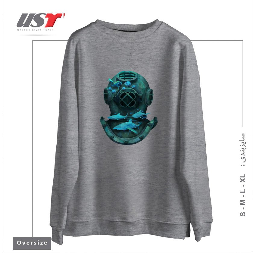 سوییشرت اورسایز طرح DEEP DIVING
