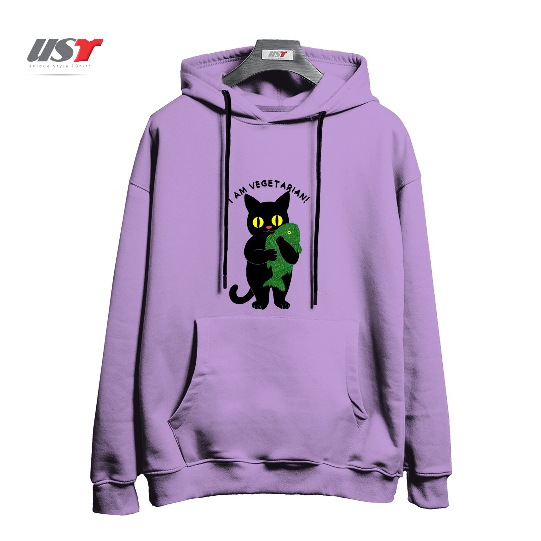 طرح VEGETARIAN هودی اورسایزرنگ یاسی