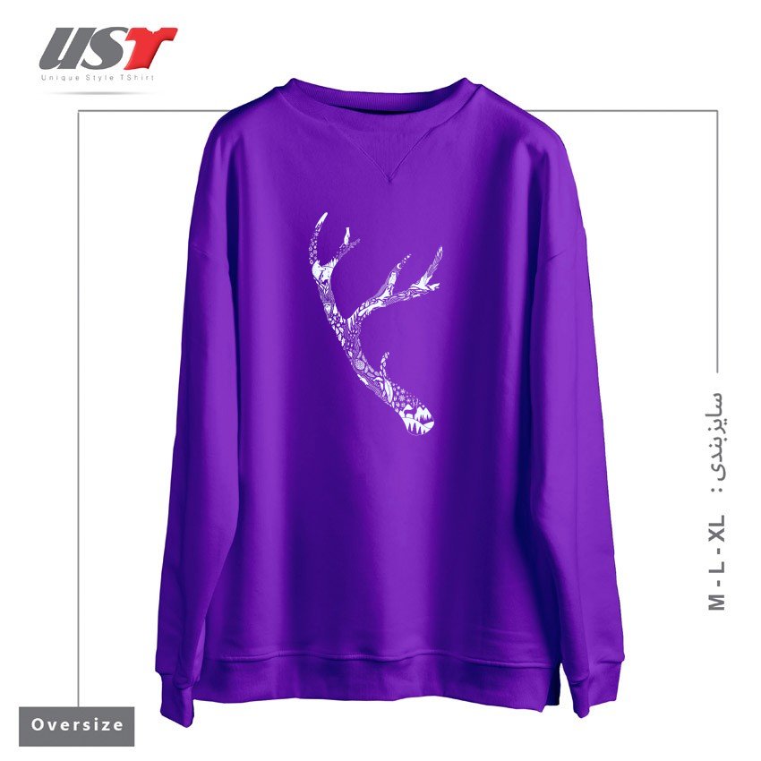 سوییشرت اورسایز طرح TRACKS AND SIGNS