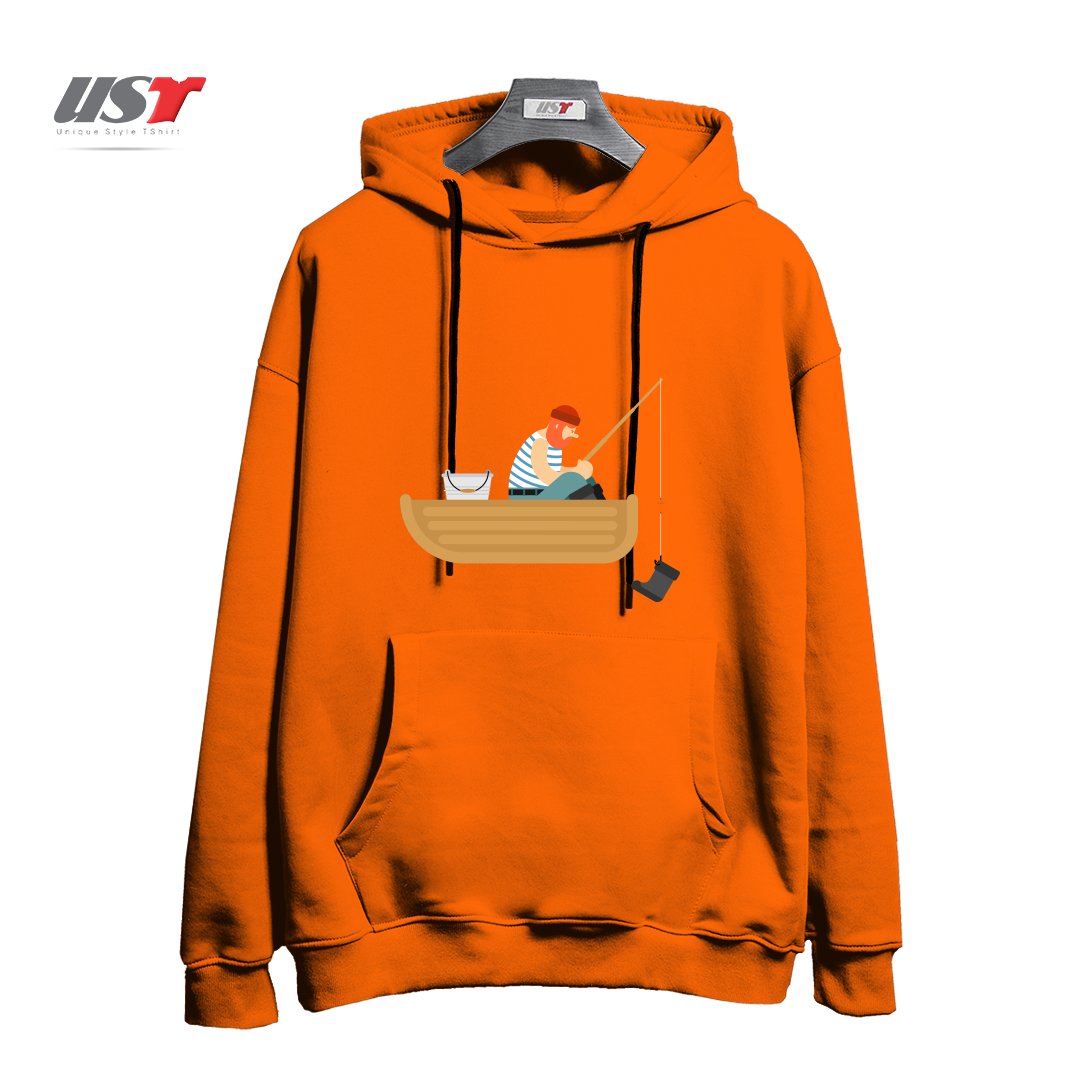 طرح FISHERMAN ON BOAT FISHING BOOT. FISHING ROD AND SHOE