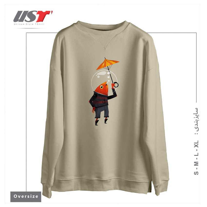 طرح GLOU-GLOU سوییشرت اورسایزرنگ نخودی