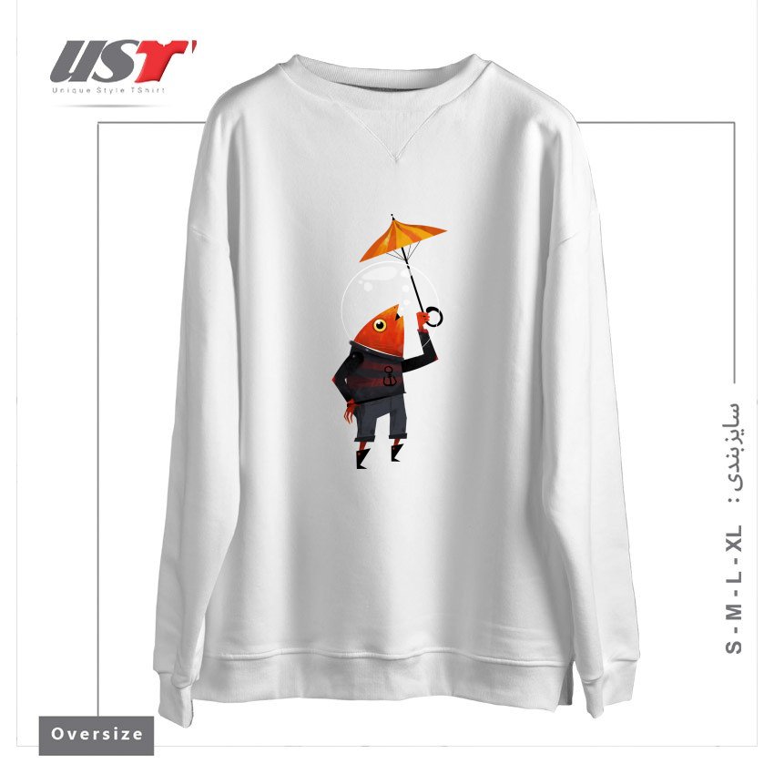 سوییشرت اورسایز طرح GLOU-GLOU