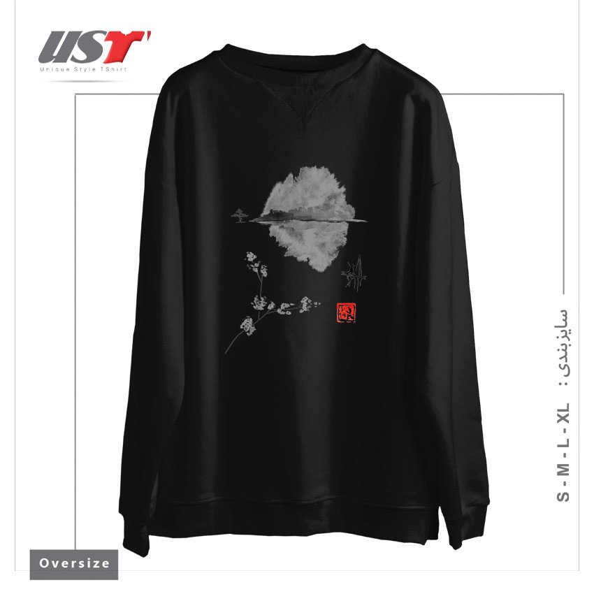 سوییشرت اورسایز طرح ISLAND, FISHERMAN, SUMIE, JAPAN,2