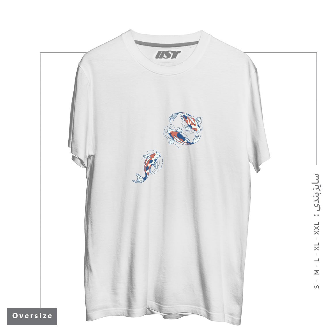 تیشرت اورسایز طرح KOI LAKE TRADITIONAL JAPANESE BY TOBE FONSECA