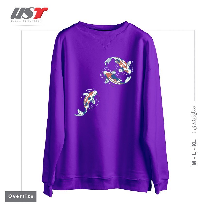 سوییشرت اورسایز طرح KOI LAKE TRADITIONAL JAPANESE BY TOBE FONSECA