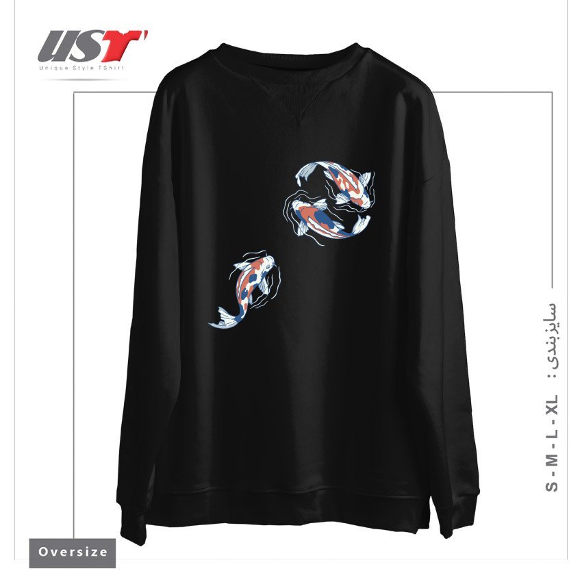 سوییشرت اورسایز طرح KOI LAKE TRADITIONAL JAPANESE BY TOBE FONSECA