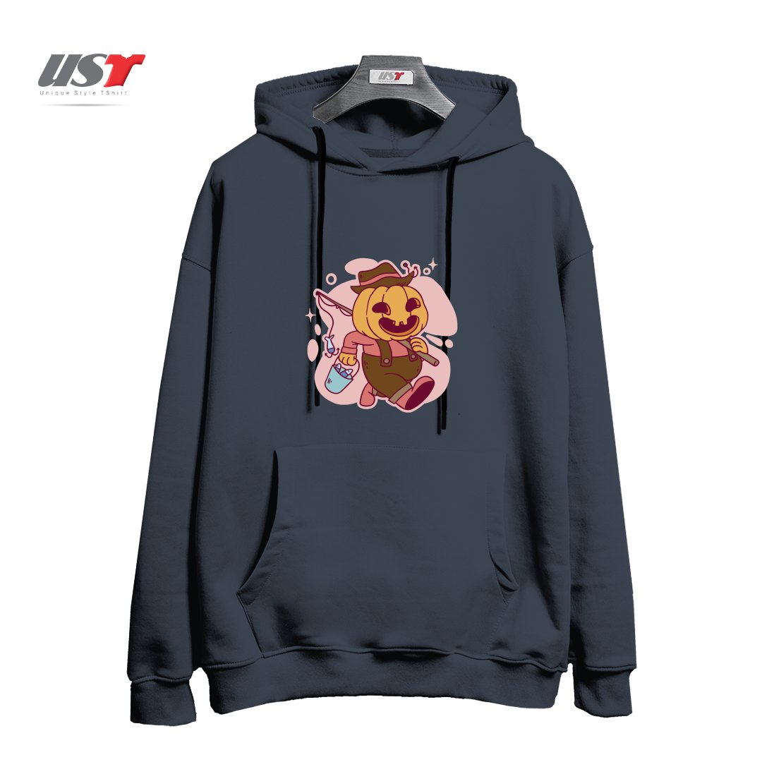 طرح PUMPKIN AS FISHERMAN هودی اورسایزرنگ دودی