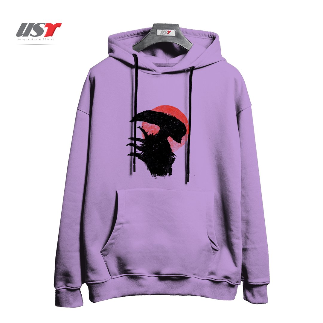 طرح ALIENS SILHOUETTE هودی اورسایزرنگ یاسی