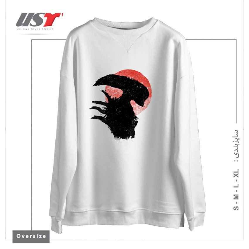 سوییشرت اورسایز طرح ALIENS SILHOUETTE