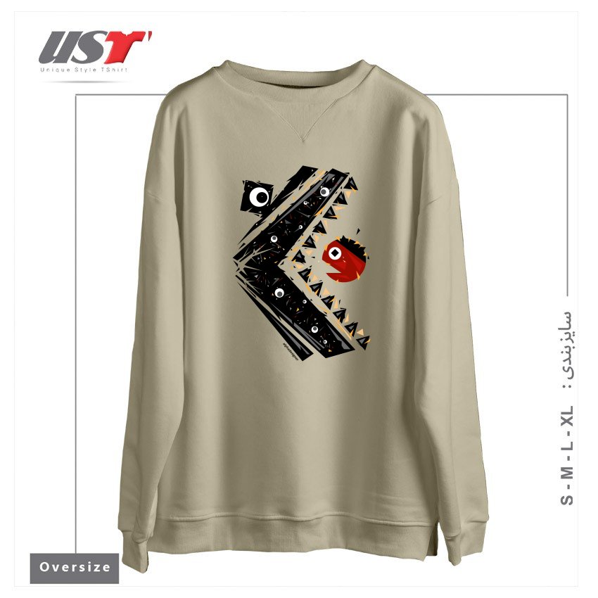 سوییشرت اورسایز طرح ALL SEEING MONSTER