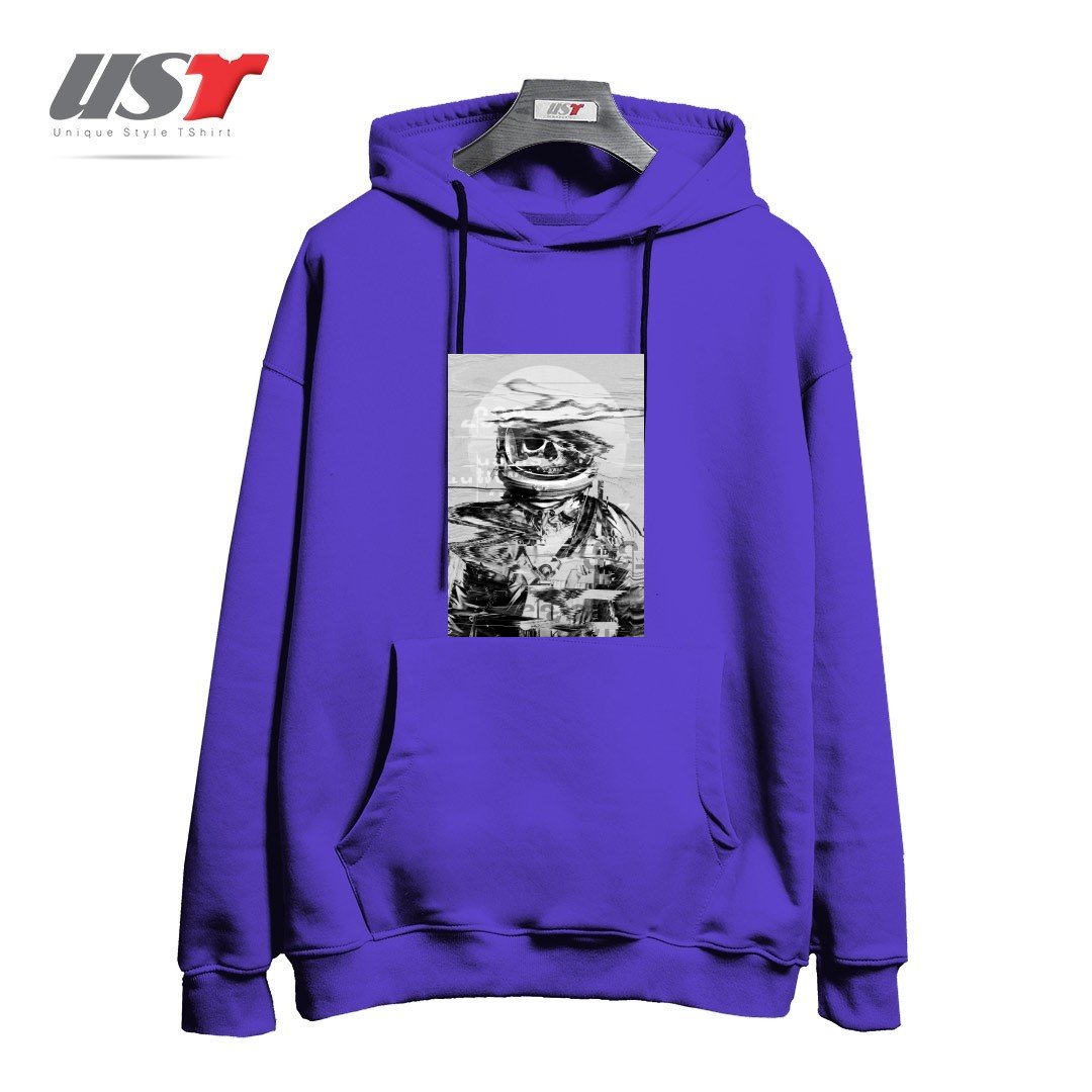 طرح ASTRO SKULL هودی اورسایزرنگ بنفش