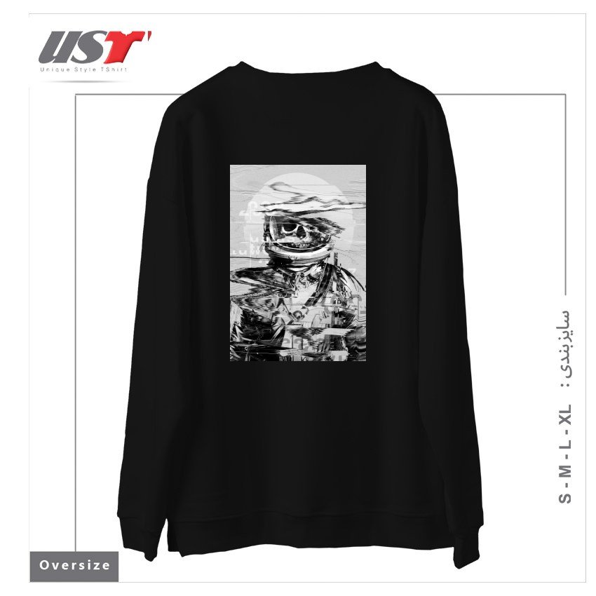 طرح ASTRO SKULL سوییشرت اورسایزرنگ مشکی