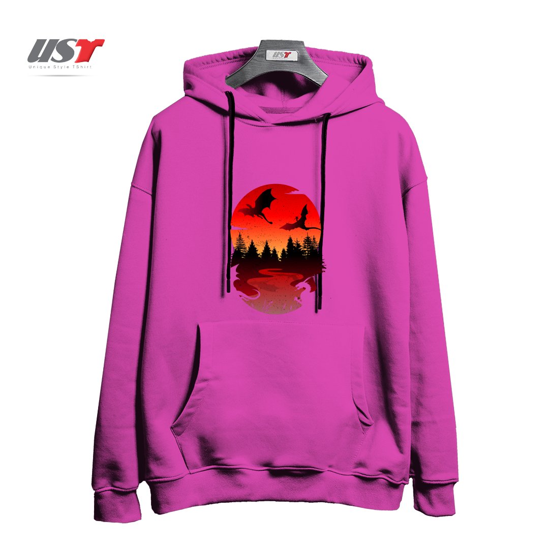 طرح BETWEEN NIGHT AND DAY هودی اورسایزرنگ صورتی