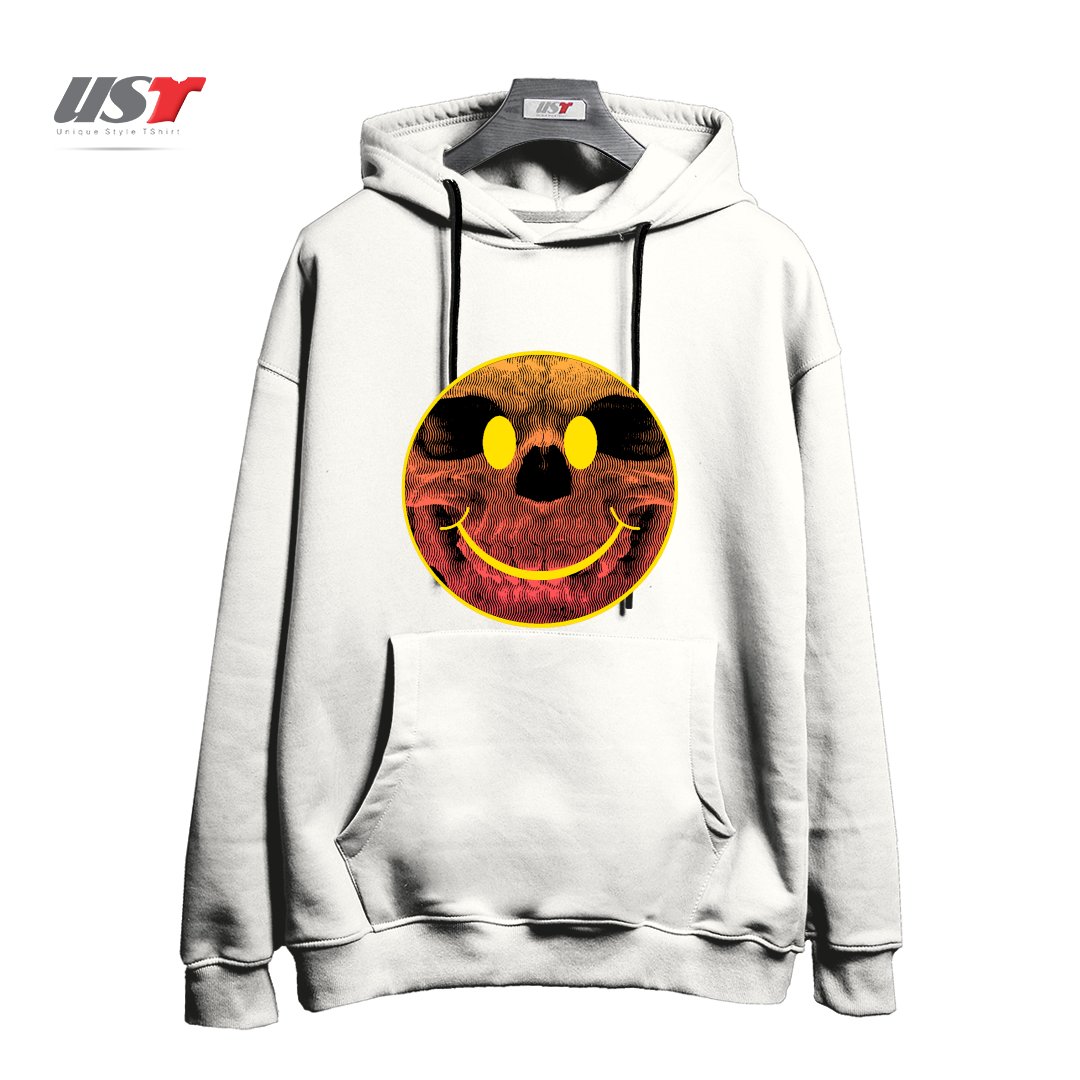 طرح BIG SMILE FOR YOU هودی اورسایزرنگ سفید