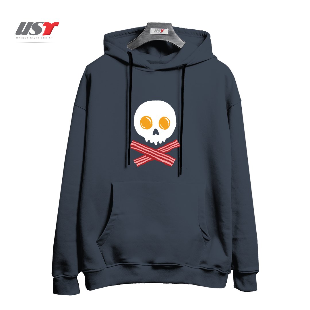 طرح BREAKFAST SKULL22232 هودی اورسایزرنگ دودی