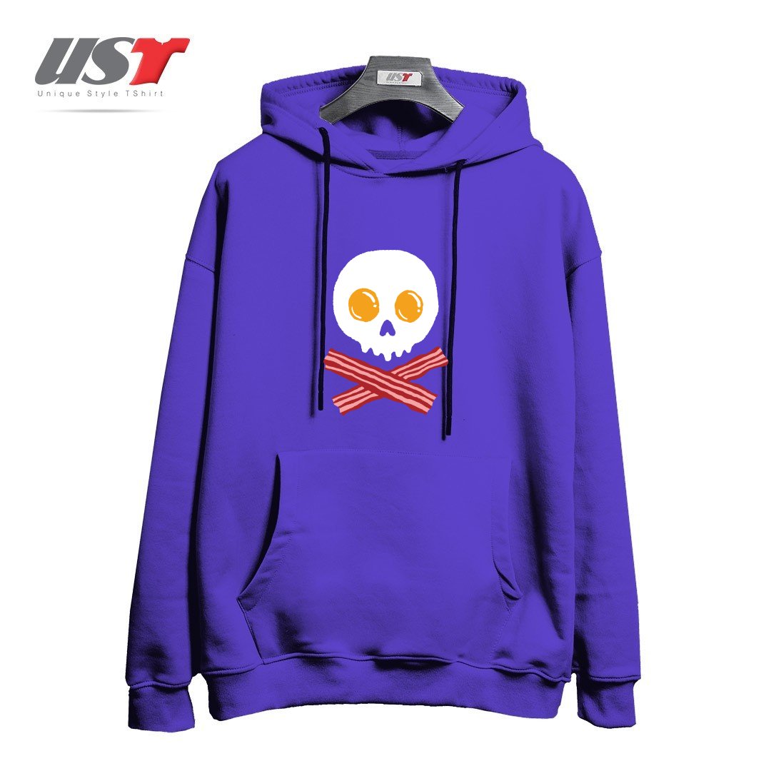 طرح BREAKFAST SKULL22232 هودی اورسایزرنگ بنفش