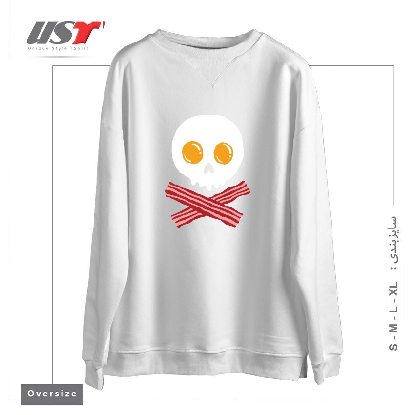 سوییشرت اورسایز طرح BREAKFAST SKULL22232