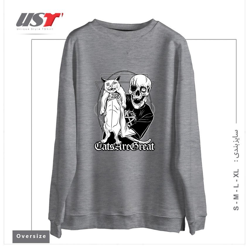 سوییشرت اورسایز طرح CATS ARE GREAT