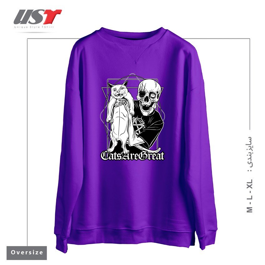 سوییشرت اورسایز طرح CATS ARE GREAT