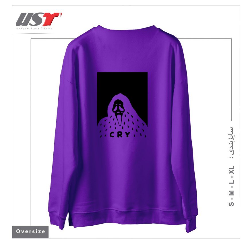طرح CRY سوییشرت اورسایزرنگ بنفش